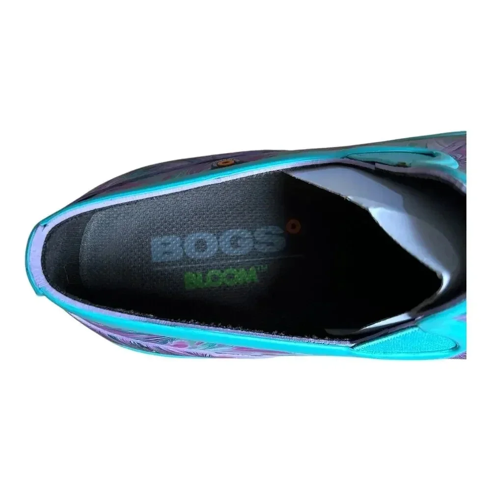 Bogs patch slip marble turquoise and purple women’s shoes 10 - 100% waterproof